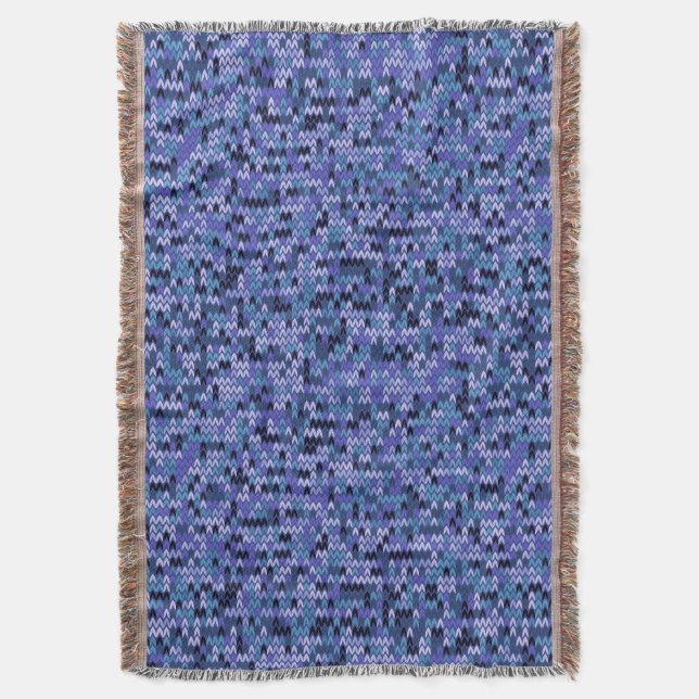 Vacker, stickad mönster, av trikå, blått och filt (Framsidan Vertikal)