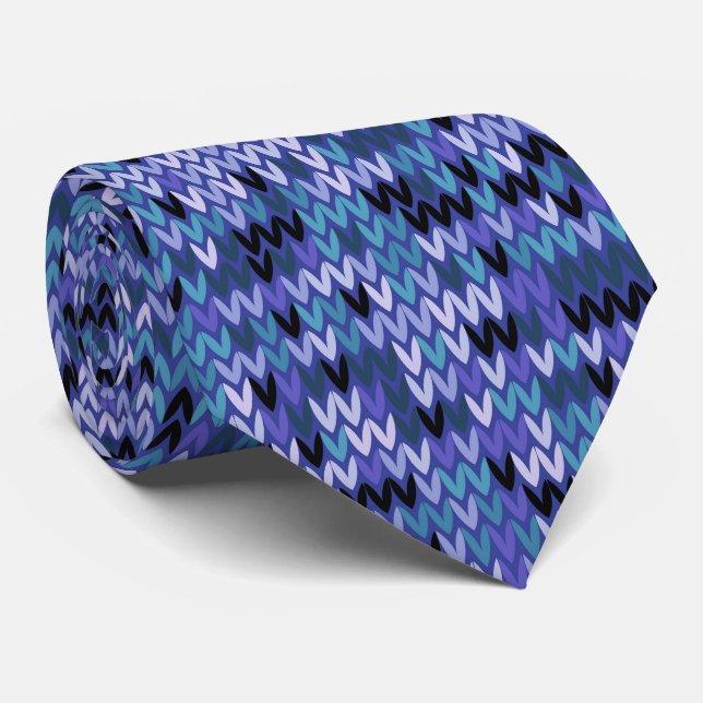 Vacker, stickad mönster, av trikå, blått och slips (Rullad)