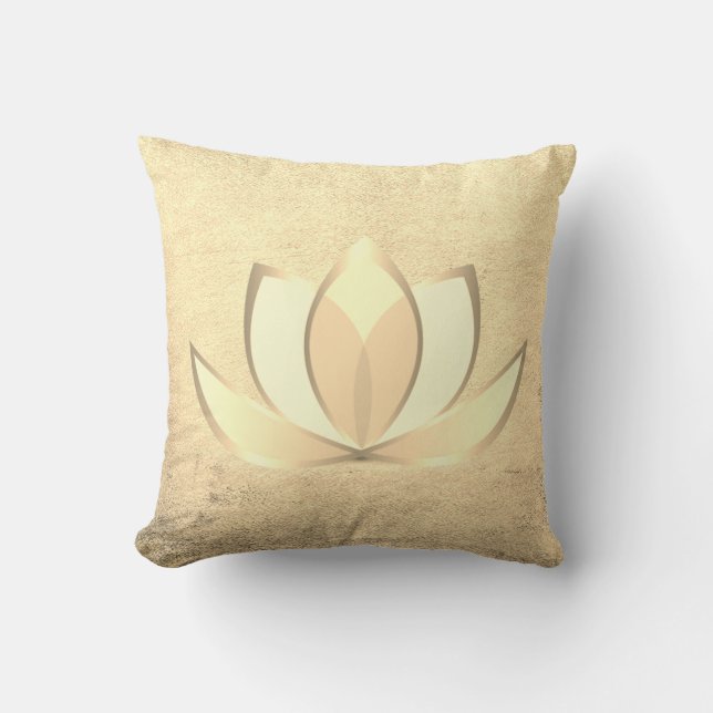 Vacker Stilig Chic Guld Lotus, Zen Kudde (Framsida)