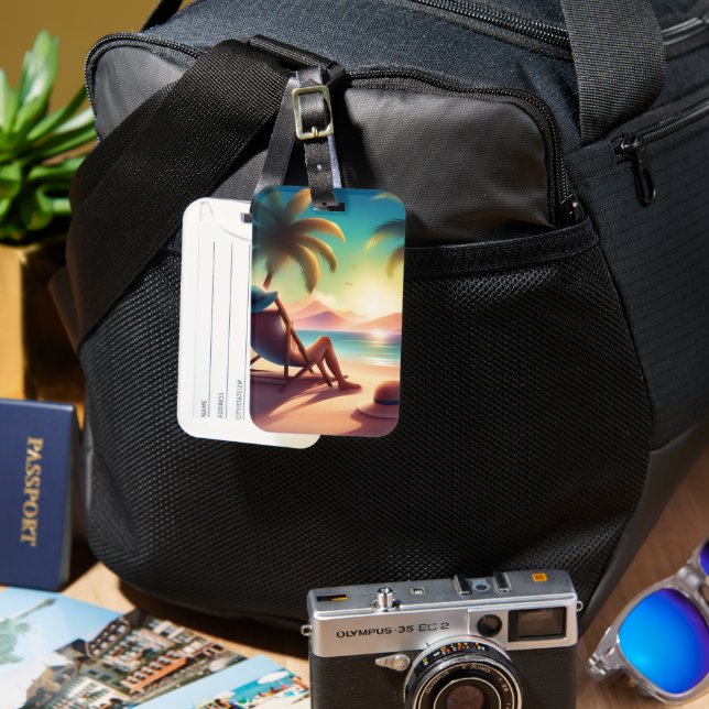 vacker strand bagagebricka (Framsida & Baksida)