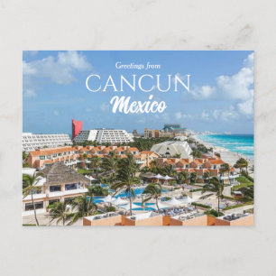 Vacker strand Hälsningar från Cancun Mexiko Vykort