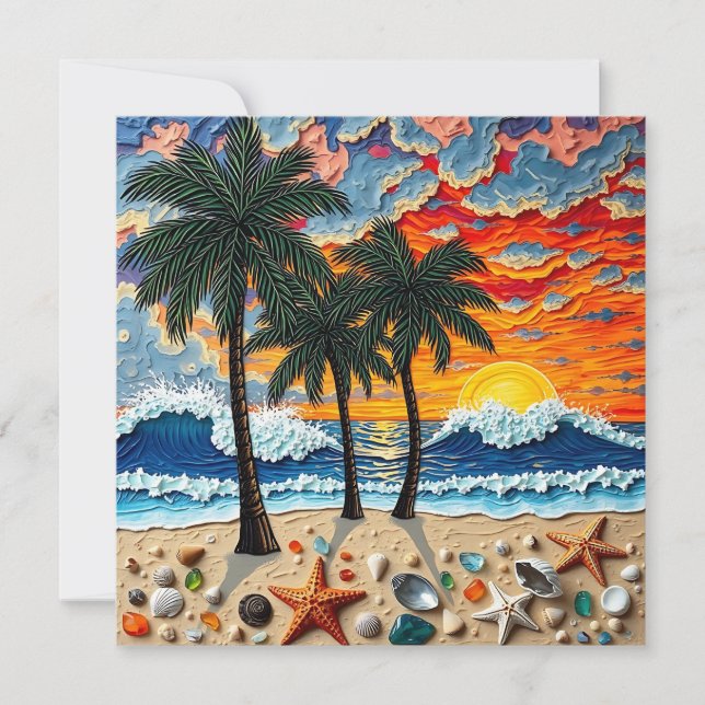 Vacker Strand Happy | Säger Hej Julkort (Framsida)