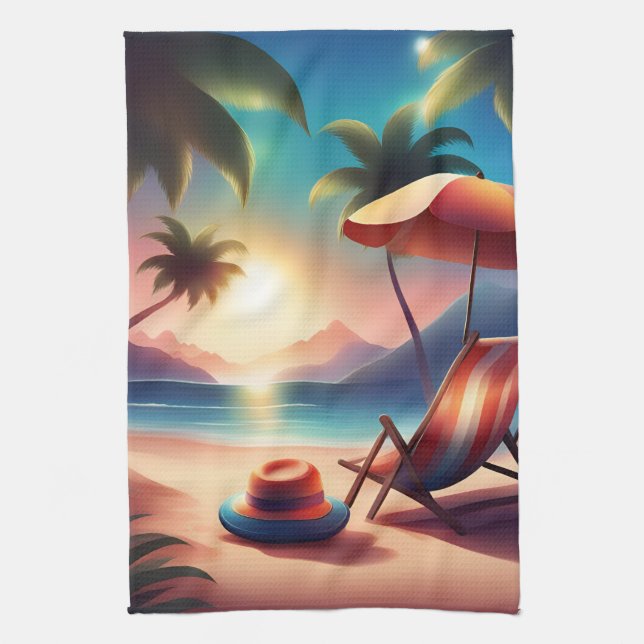 vacker strand kökshandduk (Vertikal)