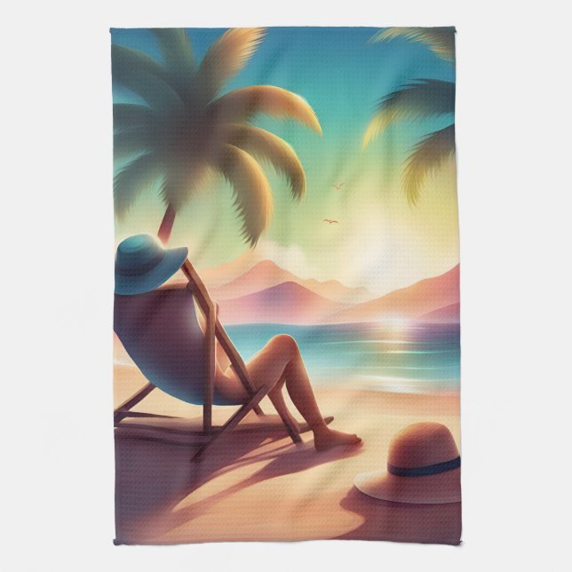 vacker strand kökshandduk (Vertikal)