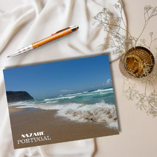 Vacker strand Nazaré Portugal Fotografi,Resa Helg Vykort