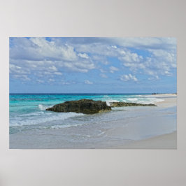 Vacker strand på Great Guana Cay Poster