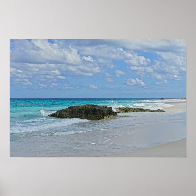 Vacker strand på Great Guana Cay Poster (Framsidan)