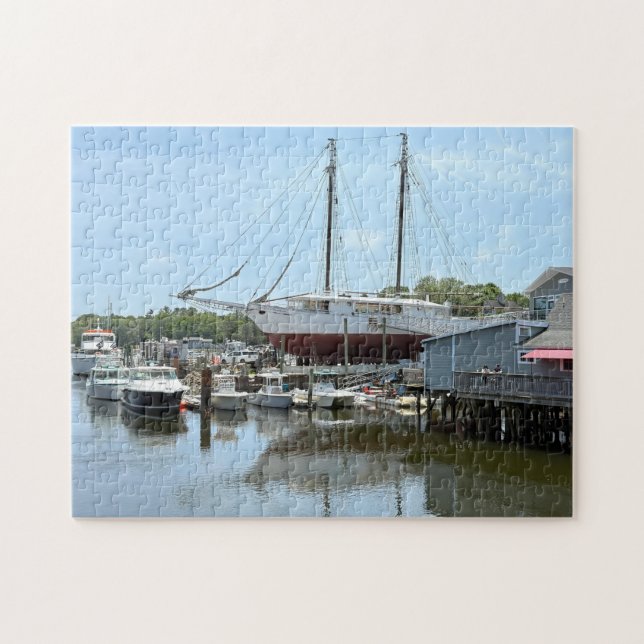 Vacker strandpromenad i Kennebunkport Maine Pussel (Horisontell)