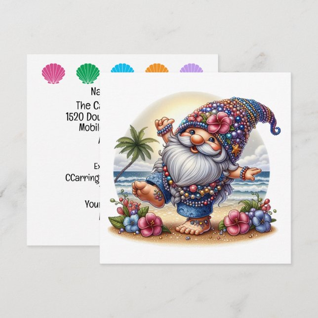 Vacker Strandtomte - Temainbjudan Inbjudningar (Fram/baksida)