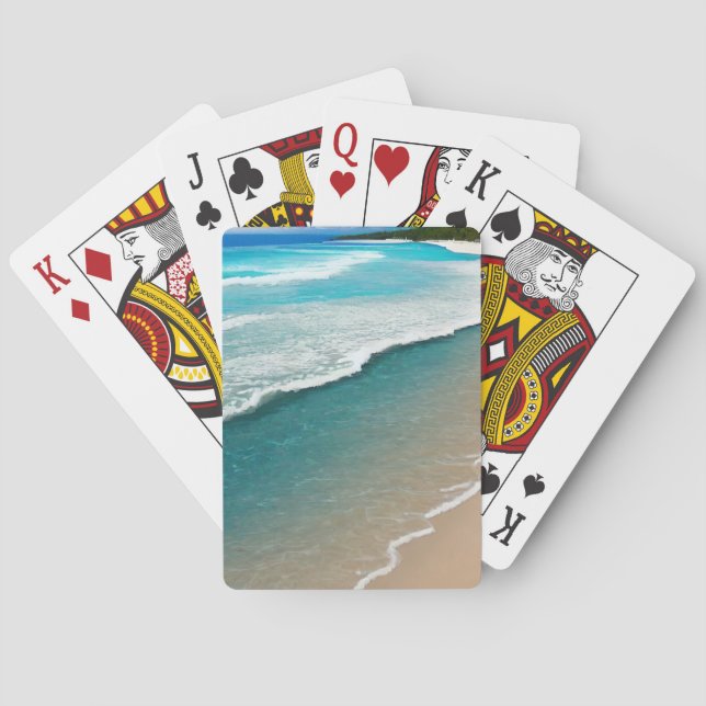 Vacker strandvy casinokort (Baksidan)
