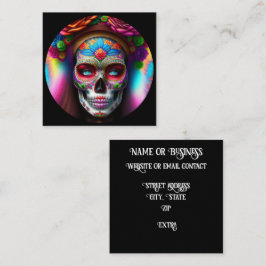 Vacker Sugar Skull Fyrkantigt Visitkort