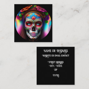 Vacker Sugar Skull Fyrkantigt Visitkort