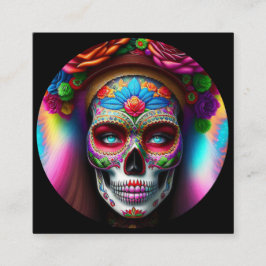 Vacker Sugar Skull Fyrkantigt Visitkort