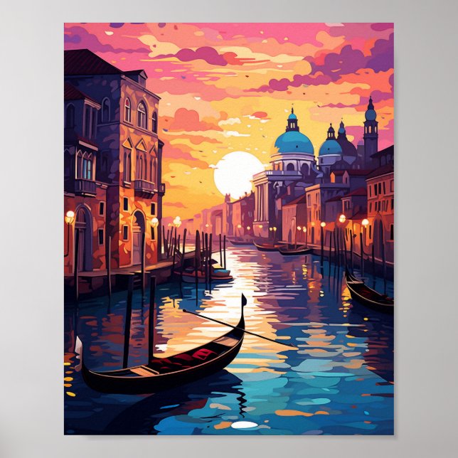 Vacker Sunset i Venedig Italien Poster (Framsidan)