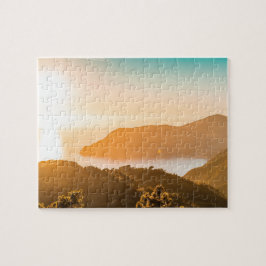 Vacker Sunset Italienska Kusten Jigszle Puzzle Pussel