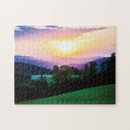 Vacker Sunset Over Mühlviertel, Österrike Jigszawa Pussel