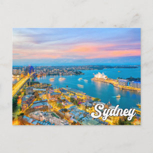 Vacker Sunset Over Sydney, Australien Vykort
