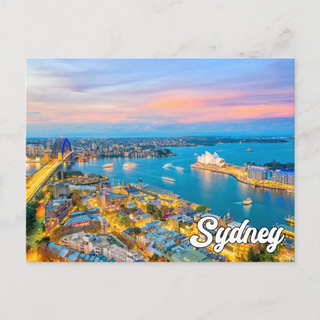 Vacker Sunset Over Sydney, Australien Vykort (Framsida)