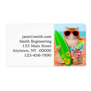 Vacker surfarkatt på stranden fraktsedel