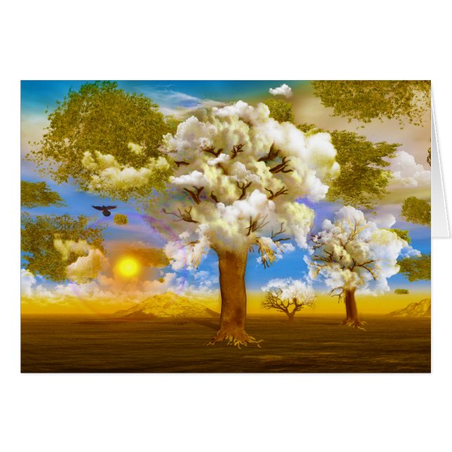 vacker surrealistisk konst hälsningskort (Framsidan Horizontal)