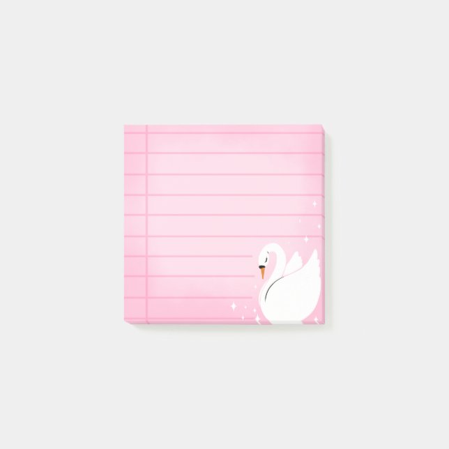 Vacker svan Diskreta Post-It-lappar Post-it Block (Framsida)