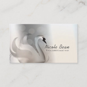 Vacker svan vit & silver elegant anpassad chic visitkort