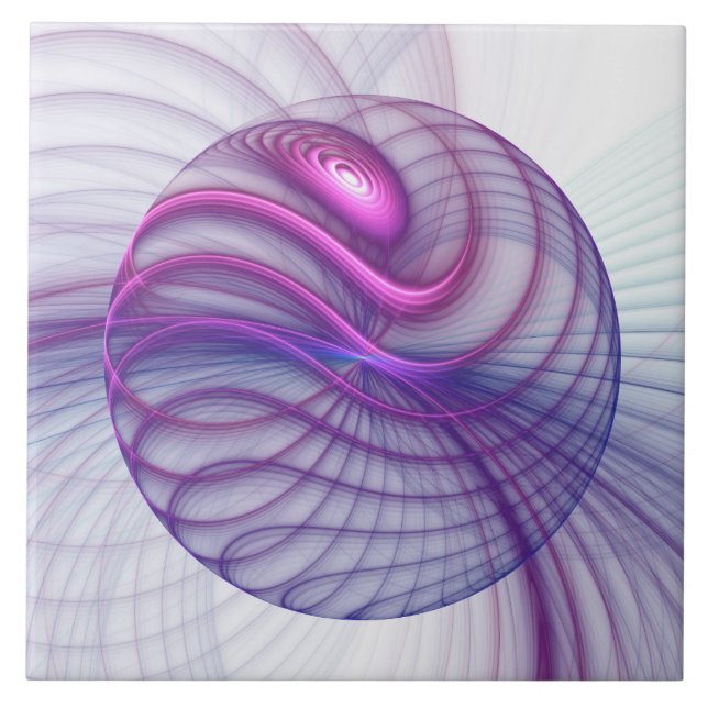 Vacker sväng Modern abstrakt fraktal konst Rosa Kakelplatta (Framsidan)