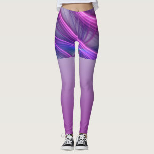 Vacker sväng Modern abstrakt fraktal konst Rosa Leggings