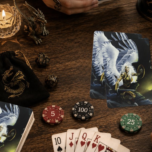 Vacker svärdsängel för fantasykrigare casinokort (Skapare uppladdad)