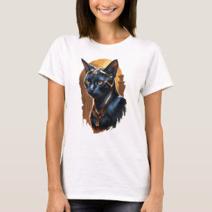 Vacker svart egyptisk katt t shirt