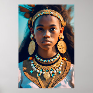 vacker svart flicka från den afrikanska etnisk til poster
