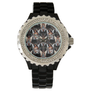 Vacker svart flickängel mönsterdesign - Mörk Armbandsur