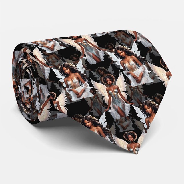Vacker svart flickängel mönsterdesign - Mörk Slips (Skapare uppladdad)