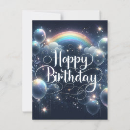 Vacker svart födelsedagspostkort vykort