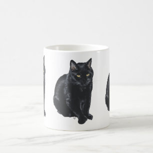 Vacker svart katt kaffemugg