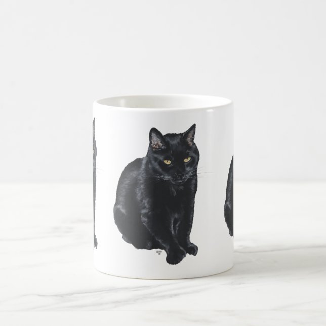 Vacker svart katt kaffemugg (Center)