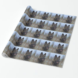 vacker svart och tan tysk schäferhund valp presentpapper