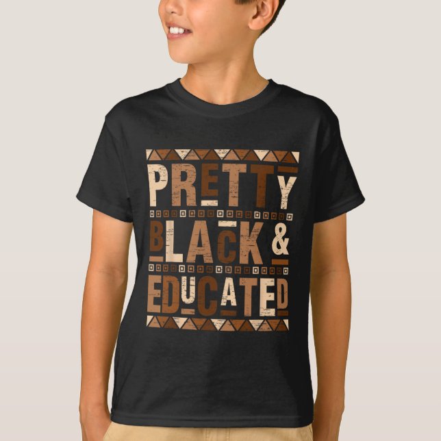 Vacker svart och utbildad är jag den starka afrika t shirt (Framsida)