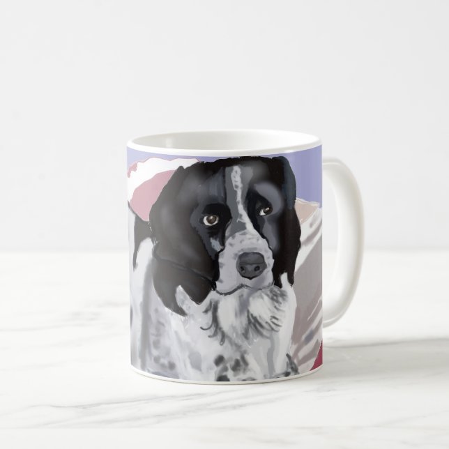 Vacker svart och vit springerspaniel kaffemugg (Framsida höger)