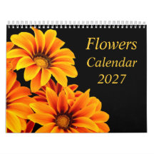Vacker svart orange blomma naturkalender 2027