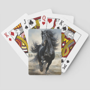 Vacker svart ryttare  casinokort