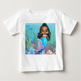 Vacker svart sjöjungfru som leker i havet t shirt