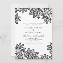 Vacker svart spets vintage bröllop