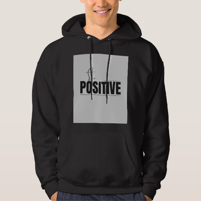 Vacker svart T-shirt med text. Hoodie (Framsida)