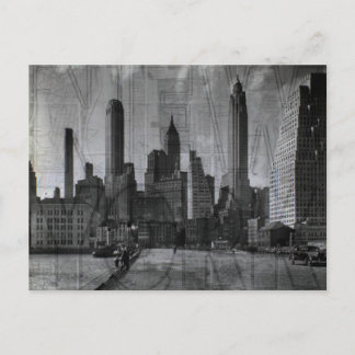 Vacker svart-vit vintagefoto av NYC Vykort