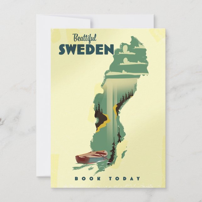 Vacker Sverige resa affisch (Framsida)