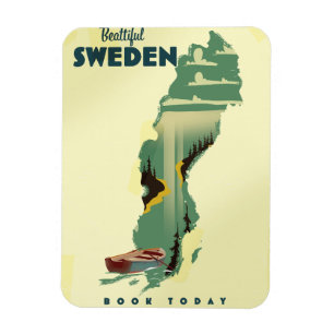 Vacker Sverige resaffisch Magnet