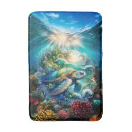 Vacker Swimming Sea Turtle Badrumsmatta