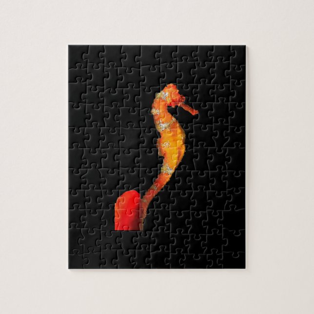 Vacker Swimming Seahorse Figur på framsidan Pussel (Vertikal)