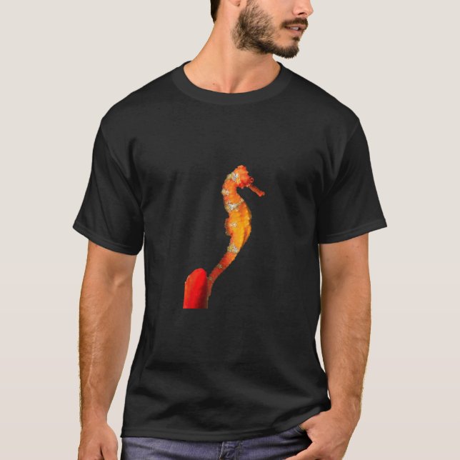 Vacker Swimming Seahorse Figur på framsidan T Shirt (Framsida)